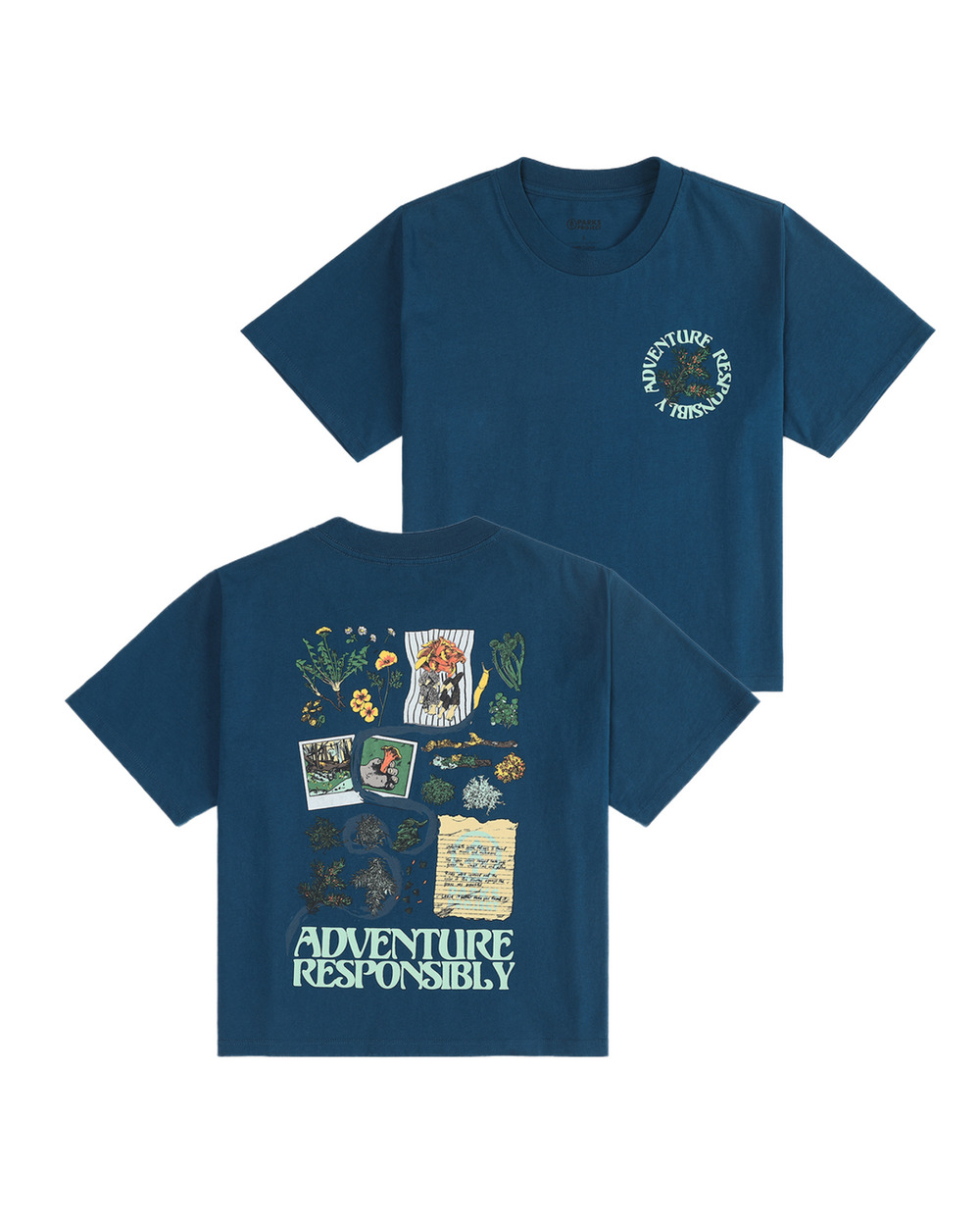 NWT Parks Project Women's Forest Forager Boxy Tee in Blue sz Large